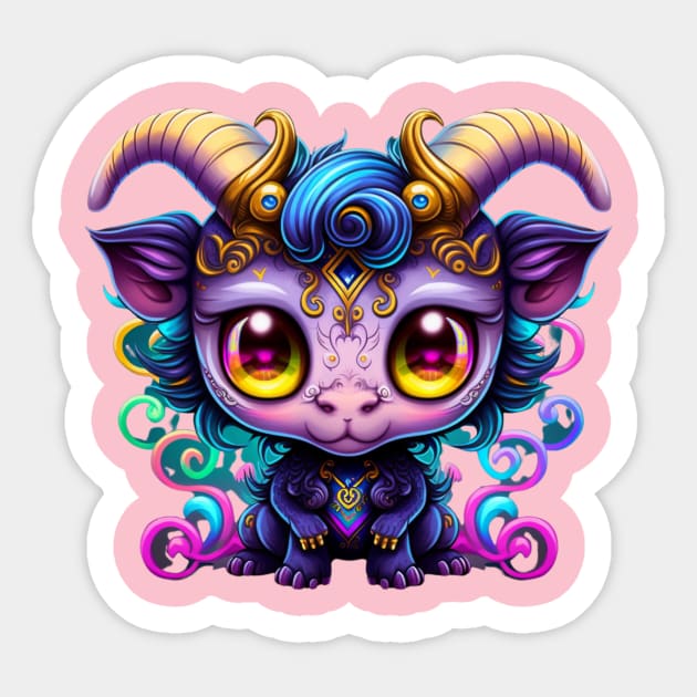 Baby Baphomet Sticker by ReAnnaMation